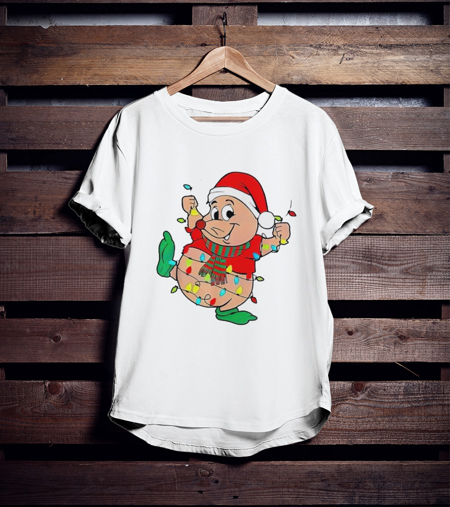 Santa Gus Wrapped In Christmas Lights T-Shirt
