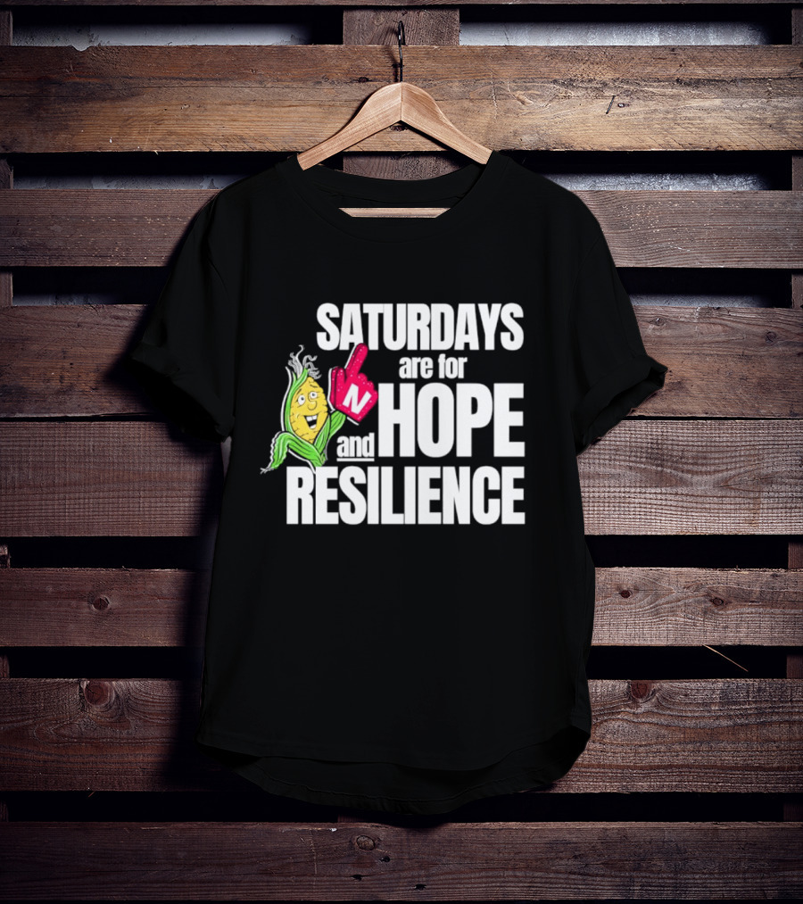 Saturdays Are For Hope And Resilience Corn Mascot And Foam Finger T-Shirt