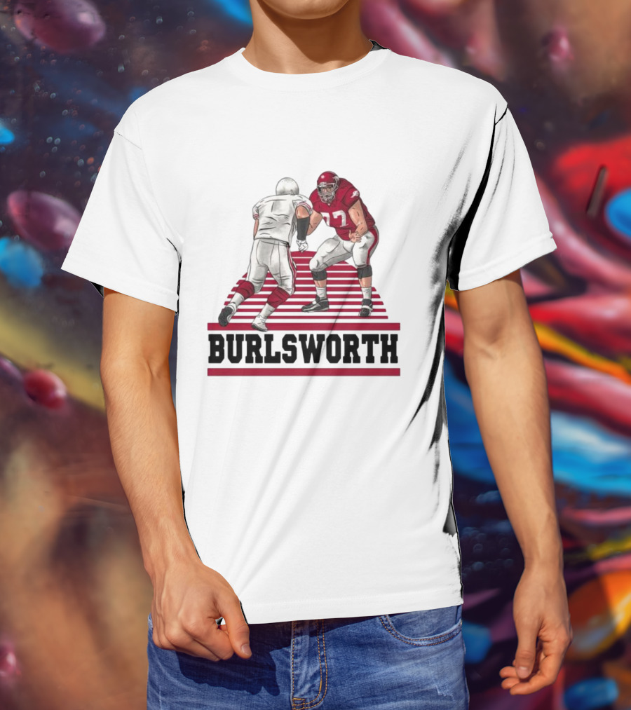 Burlsworth Number 77 Football Player In Action Against Opponent T-Shirt