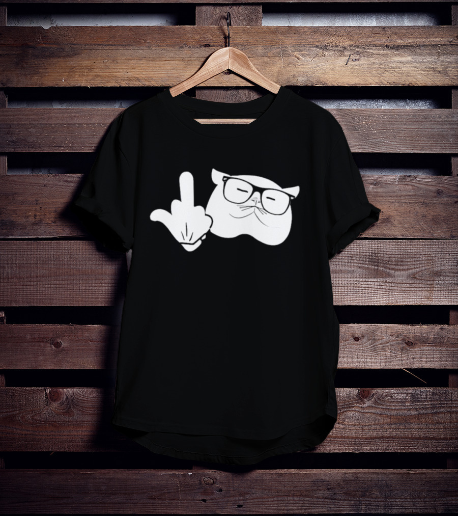 Catturd Birdturd Middle Finger Cat Glasses T-Shirt