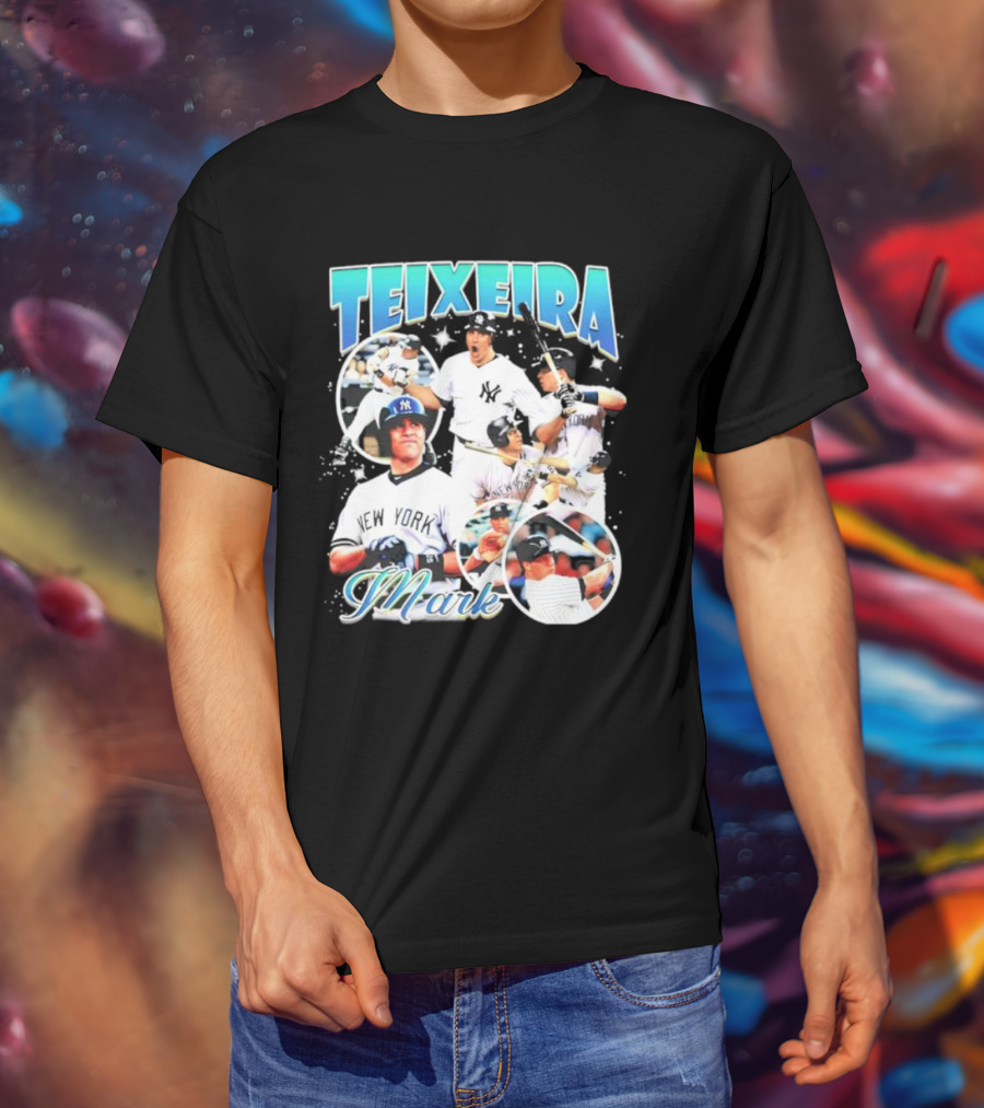 Teixeira Mark New York Yankees Baseball Vintage Bootleg T-Shirt