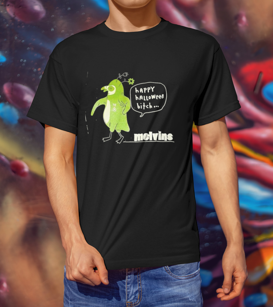 Melvins Happy Halloween Bitch Green Bird Costume T-Shirt