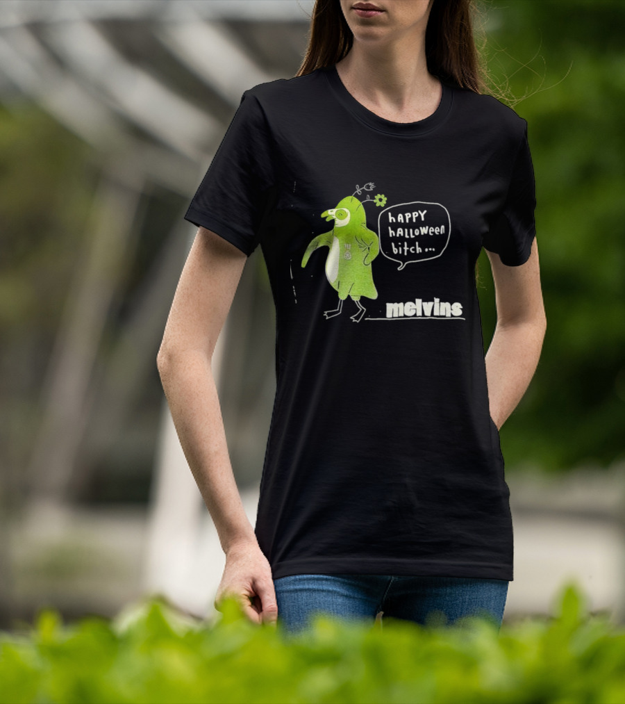 Melvins Happy Halloween Bitch Green Bird Costume T-Shirt