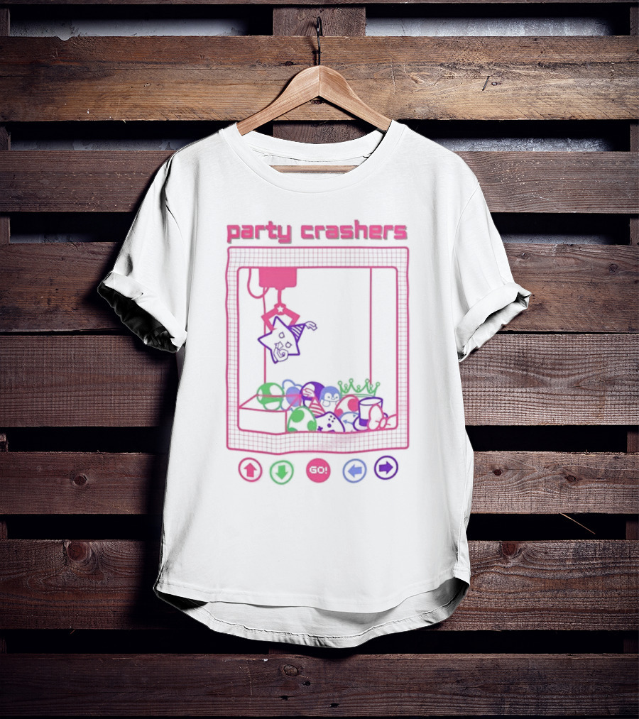 Party Crashers Crane Game Retro Neon T-Shirt