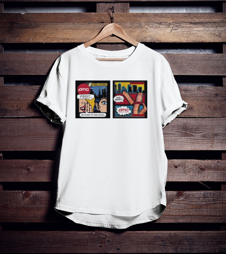 AMC PSSST Comic Pop Art Magic Theatres San Diego California T-Shirt