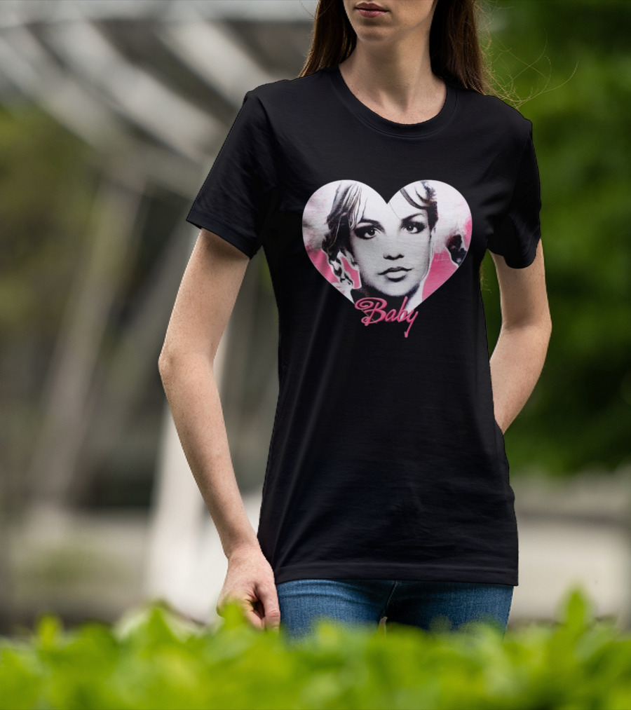 Britney Spears Baby Heart Portrait Pink Aesthetic T-Shirt