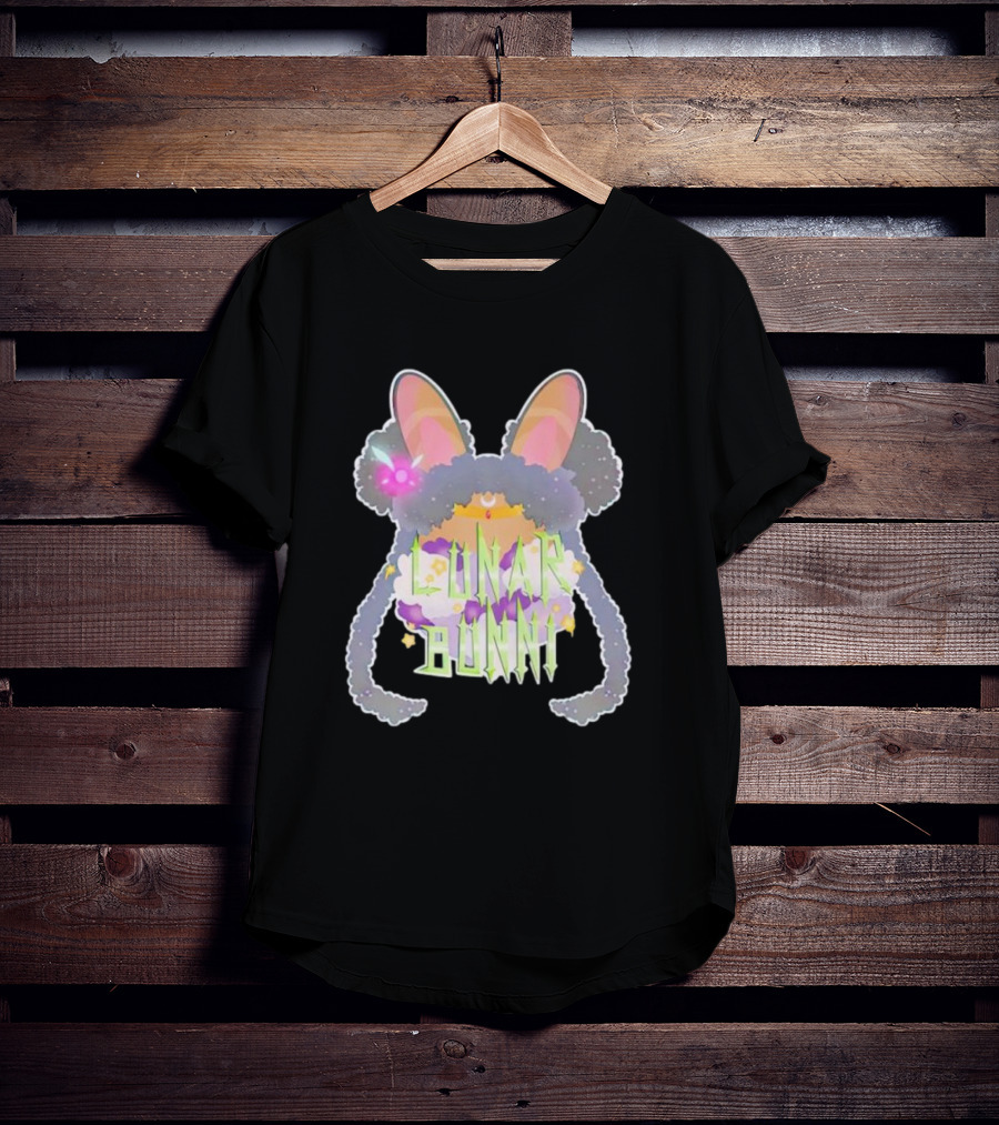 Bunnii Gang Lunar Bunnii Cosmic Ears Vibrant Text Elements T-Shirt
