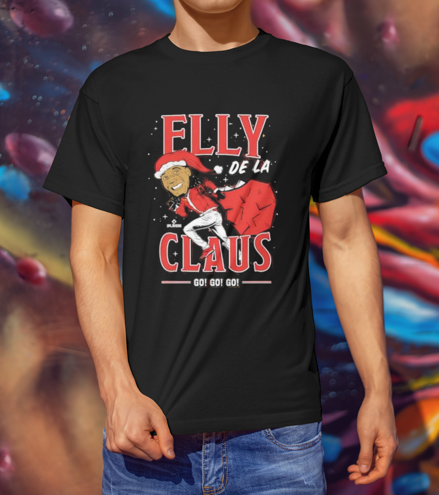 Elly De La Claus Go Go Go Christmas Santa Players T-Shirt