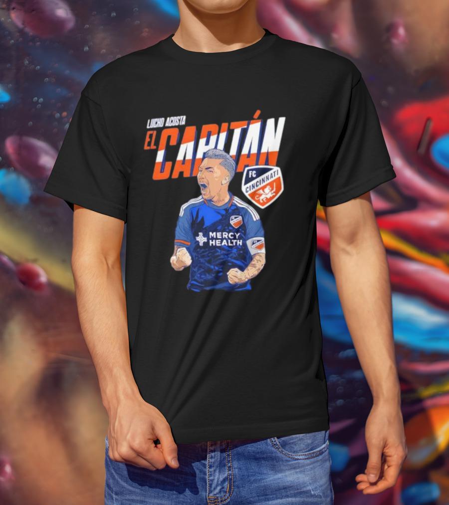 FC Cincinnati Lucho Acosta El Capitan Mercy Health Soccer Captain T-Shirt