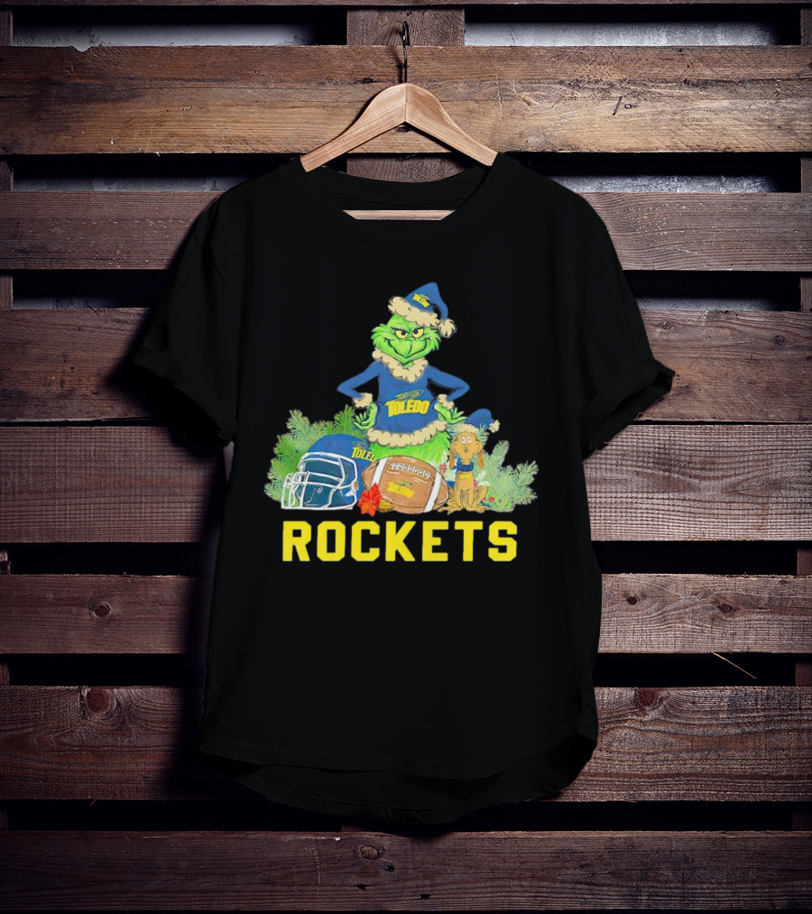 Grinch Toledo Rockets Christmas Football Festive Spirit T-Shirt