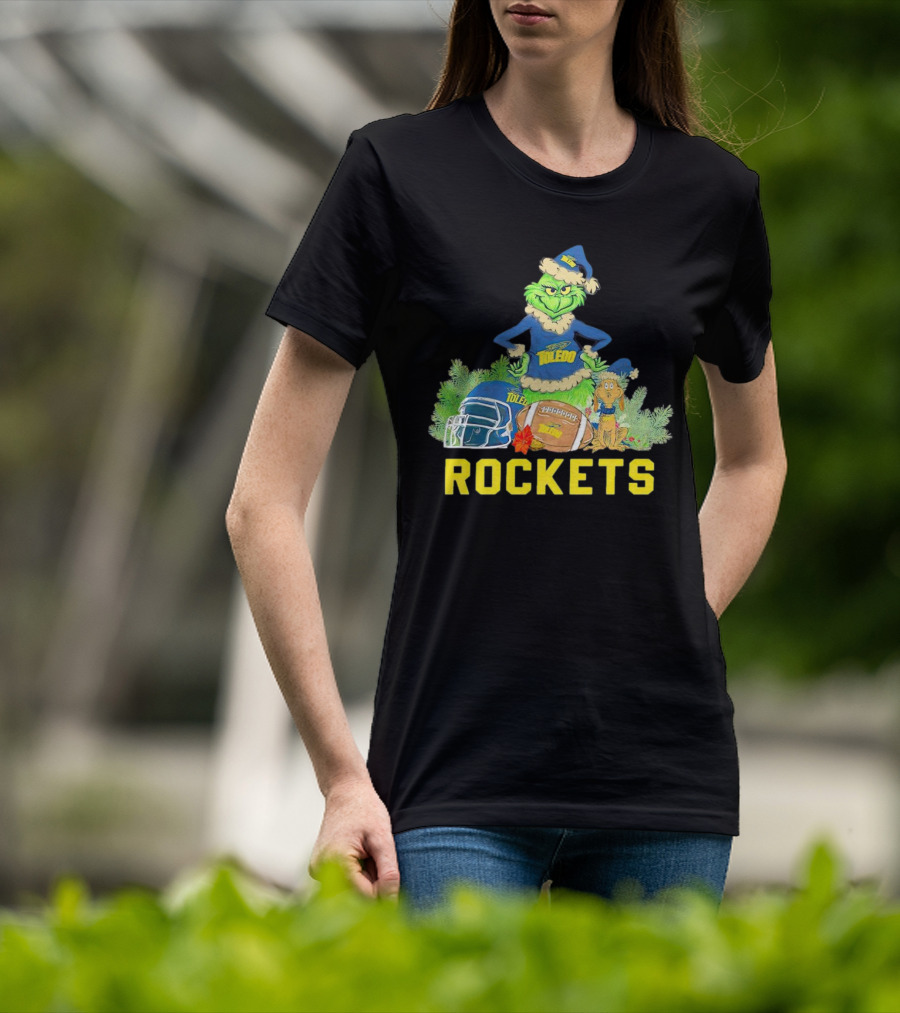 Grinch Toledo Rockets Christmas Football Festive Spirit T-Shirt
