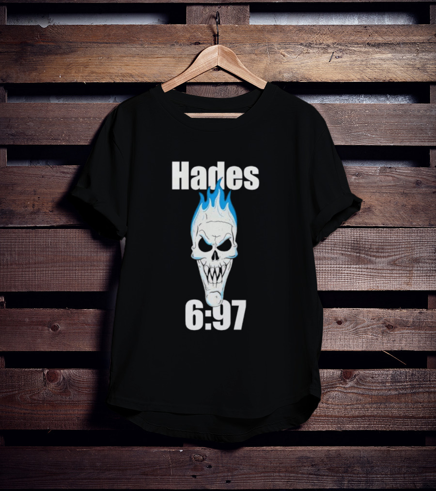 Hades 6:97 Blue Flame Skull Stone Cold T-Shirt