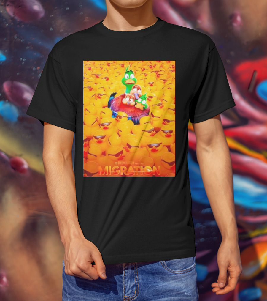 Illumination Presents Migration Ducks In Sunglasses Scene T-Shirt