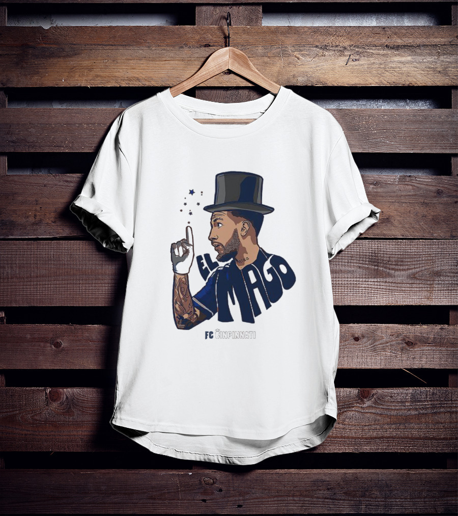 FC Cincinnati Luciano Acosta El Mago Magic Top Hat Tattoos T-Shirt