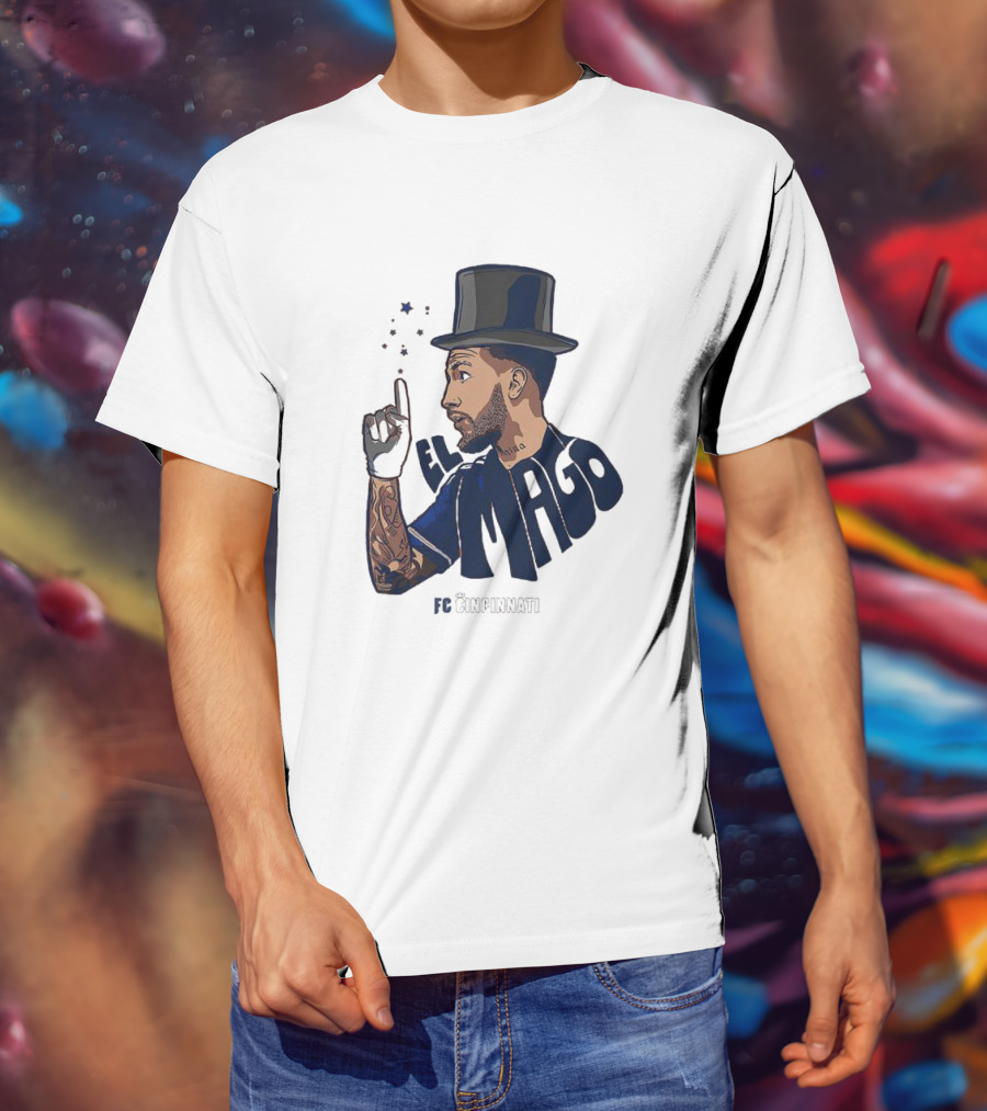 FC Cincinnati Luciano Acosta El Mago Magic Top Hat Tattoos T-Shirt