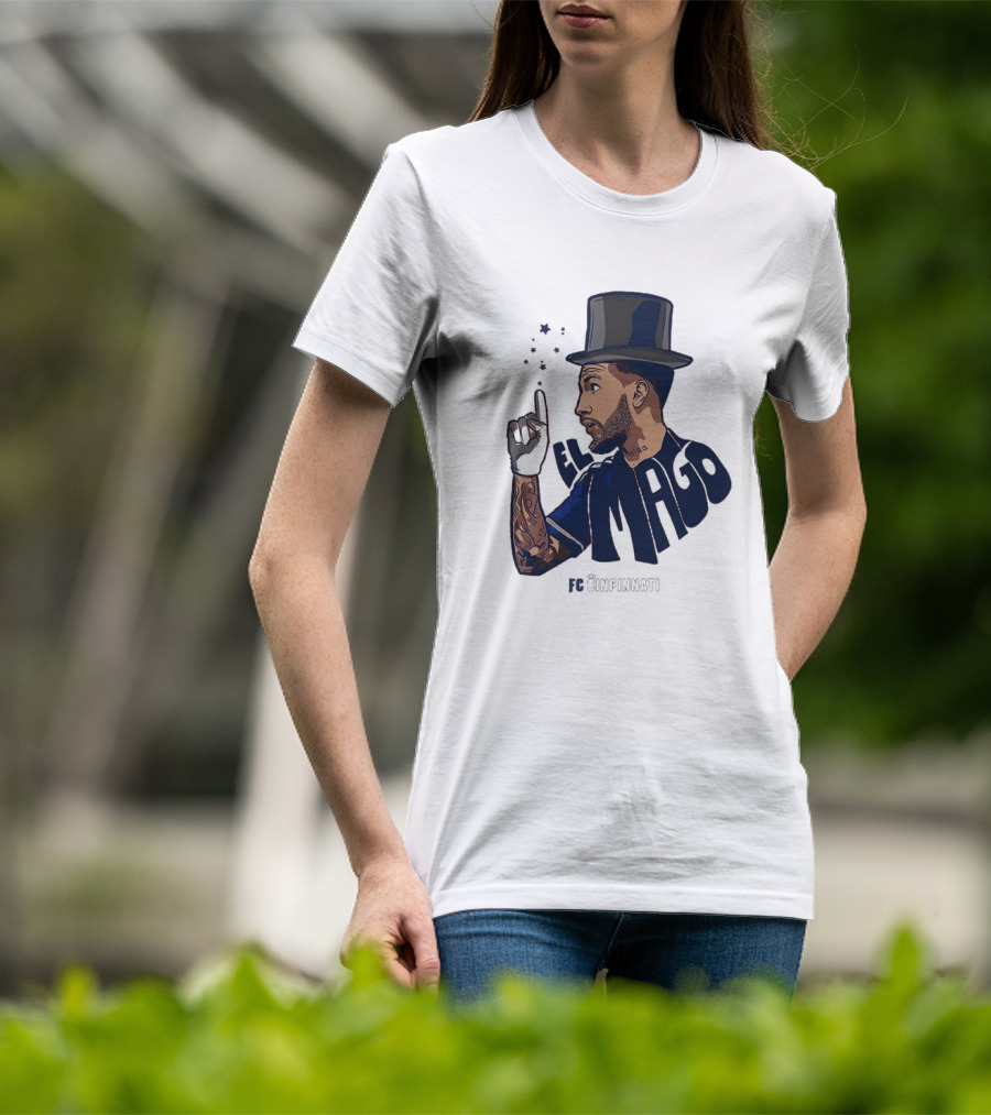 FC Cincinnati Luciano Acosta El Mago Magic Top Hat Tattoos T-Shirt