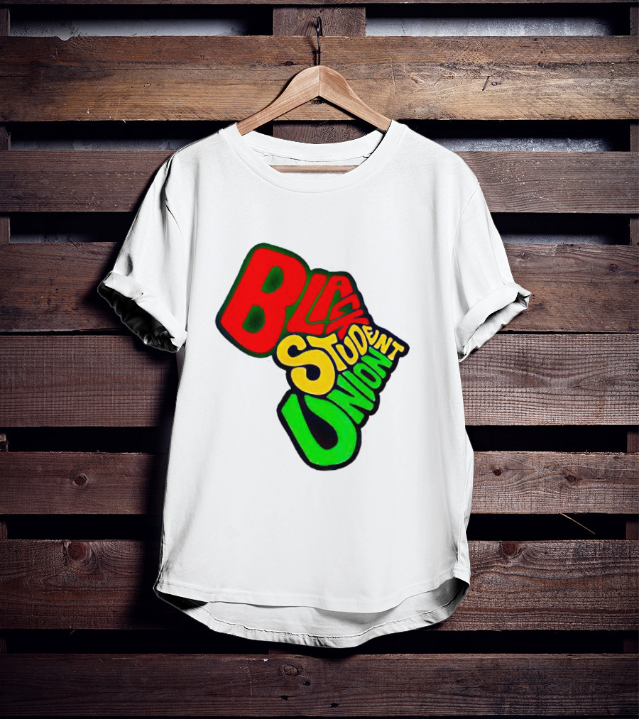 Black Student Union Red Yellow Green Text T-Shirt