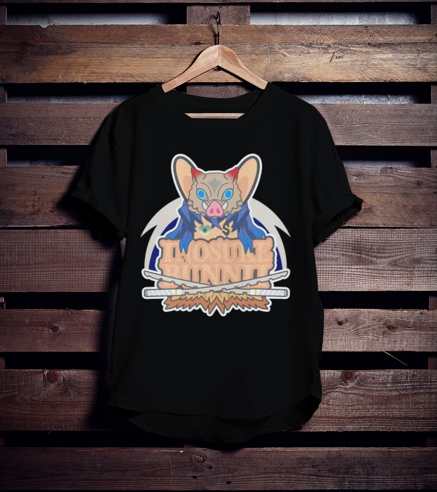 Bunnii Gang Inosuke Bunnii Masked Figure With Dual Swords T-Shirt