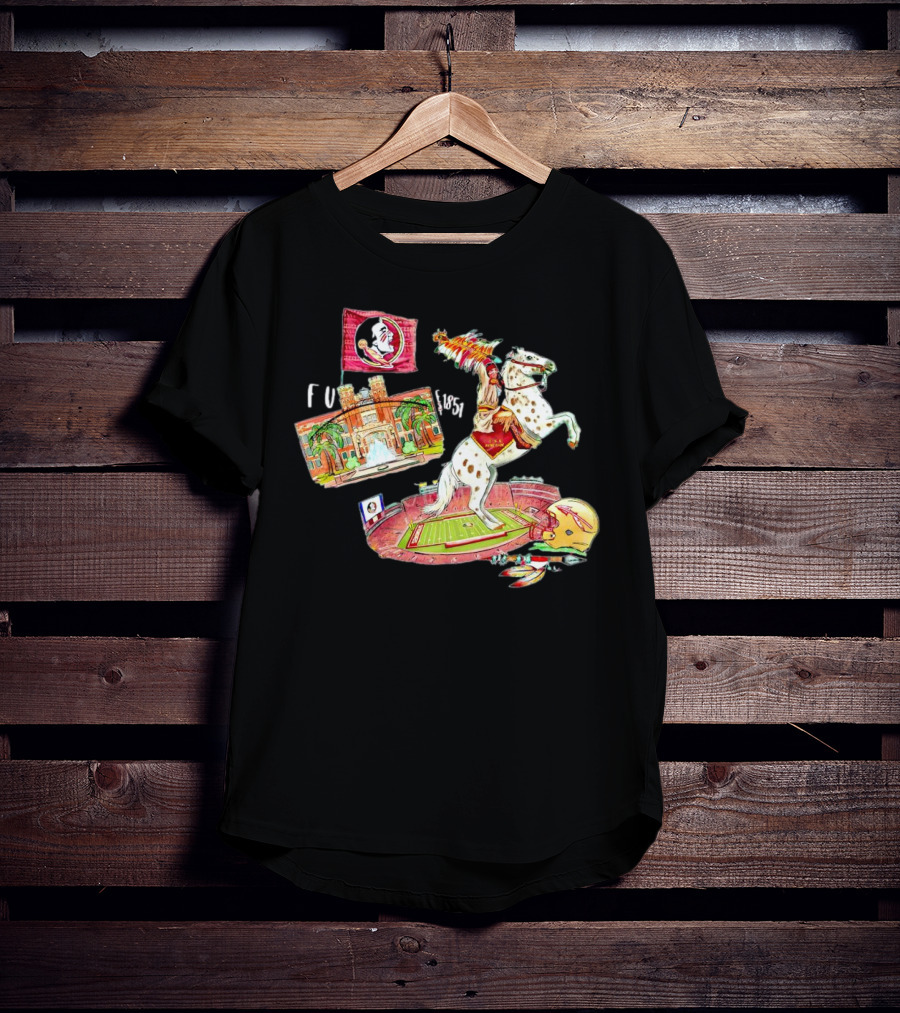 FSU Florida State Seminoles Symbols Chief Osceola Spear Football Stadium Helmet 1851 T-Shirt