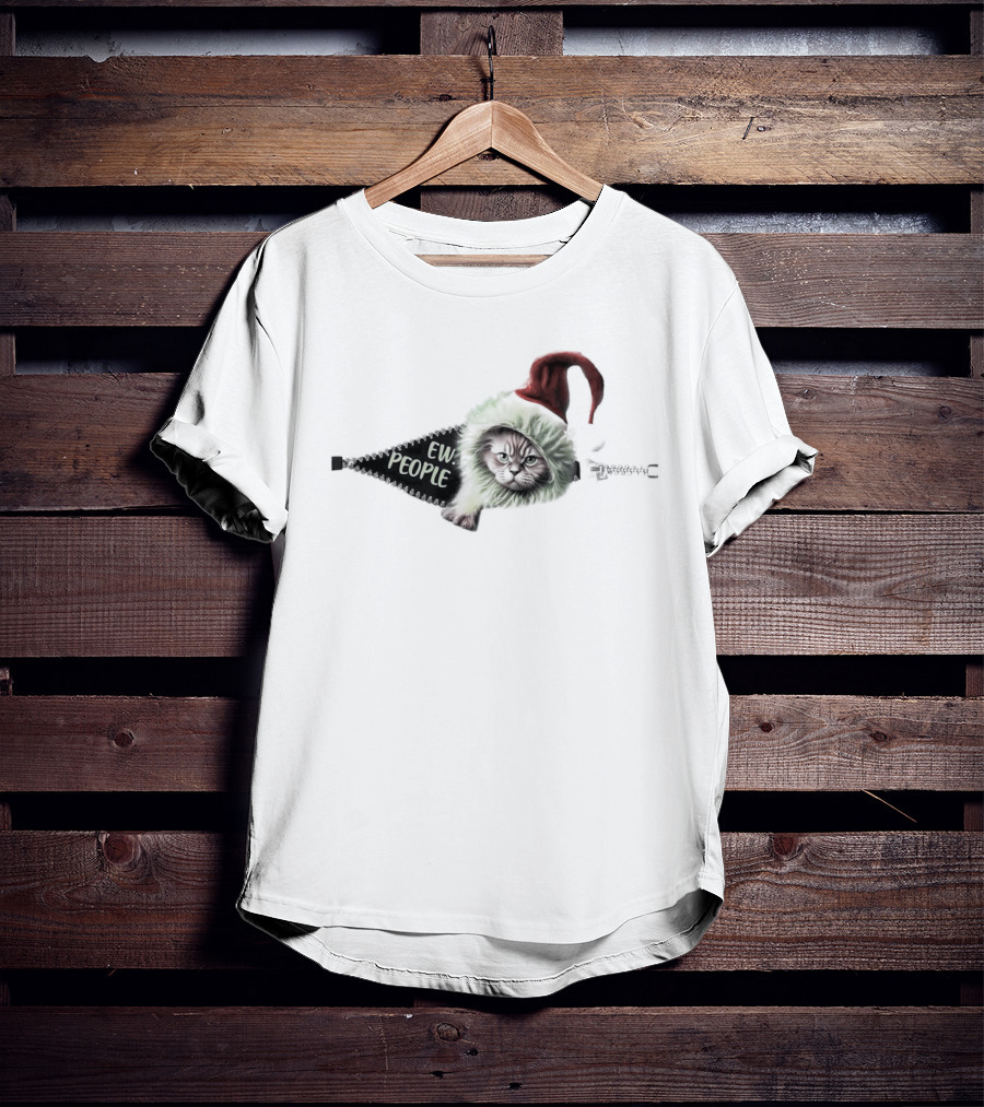 Grinch Cat Ew People Christmas Zipper Hat T-Shirt