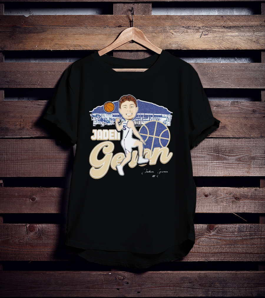Jaden Geron Montana State Bobcats Basketball Caricature Stadium Scene With Signature T-Shirt