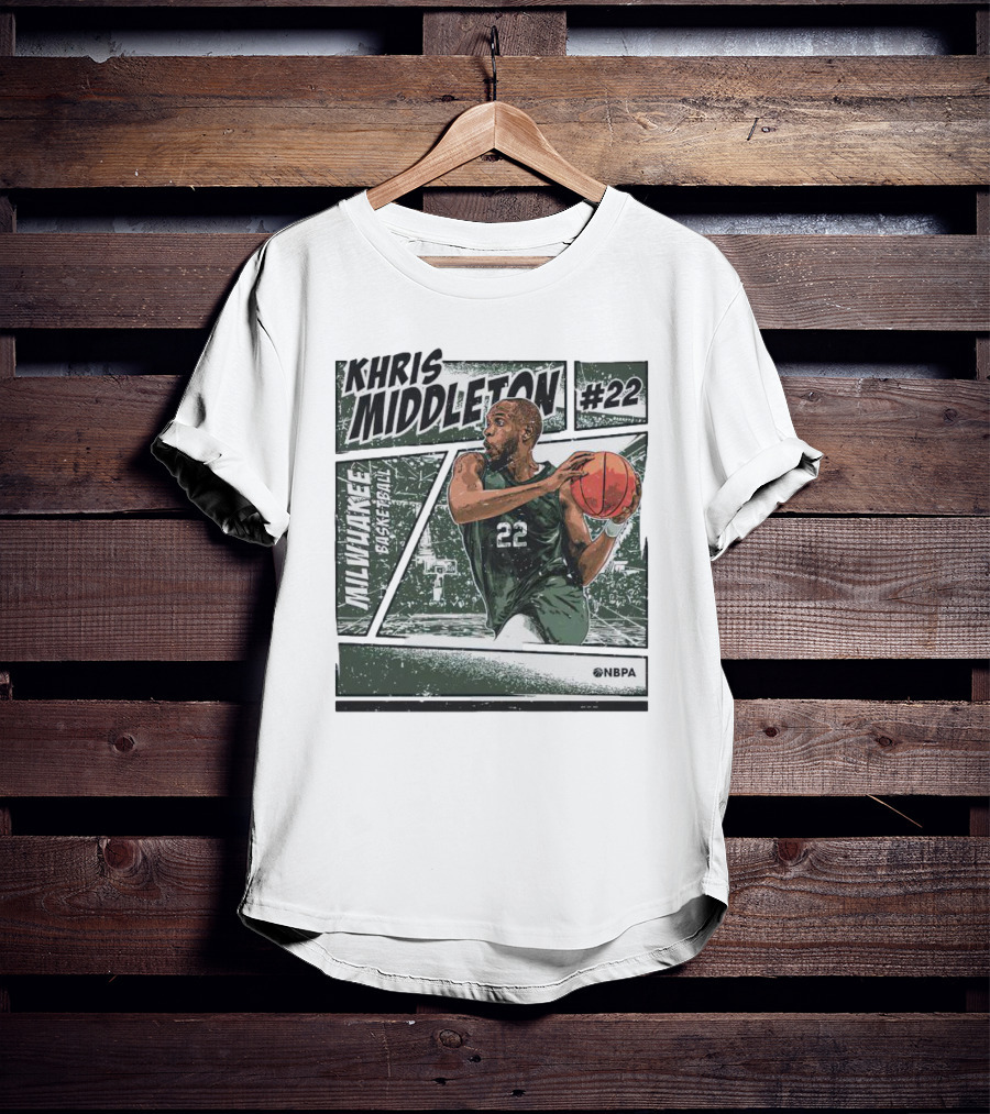 KHRIS MIDDLETON MILWAUKEE BASKETBALL #22 NBPA T-Shirt