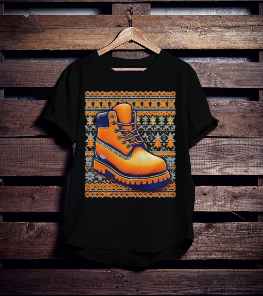 New York Knicks Timbmas Timberland Boot Ugly Christmas T-Shirt