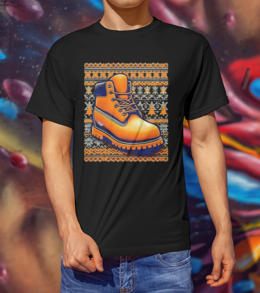 New York Knicks Timbmas Timberland Boot Ugly Christmas T-Shirt