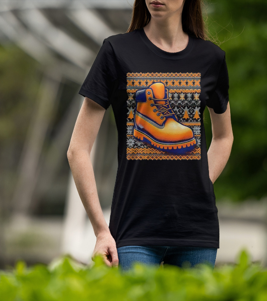 New York Knicks Timbmas Timberland Boot Ugly Christmas T-Shirt