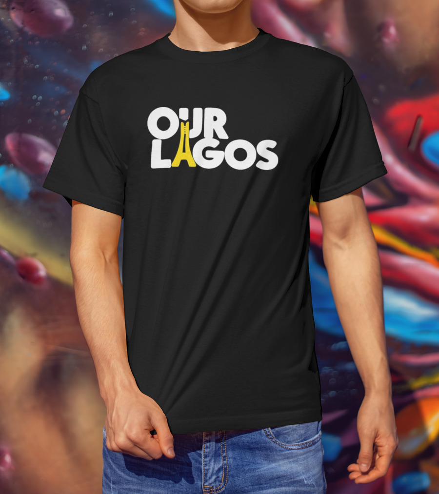 OUR LAGOS YELLOW BRIDGE LETTERING T-Shirt