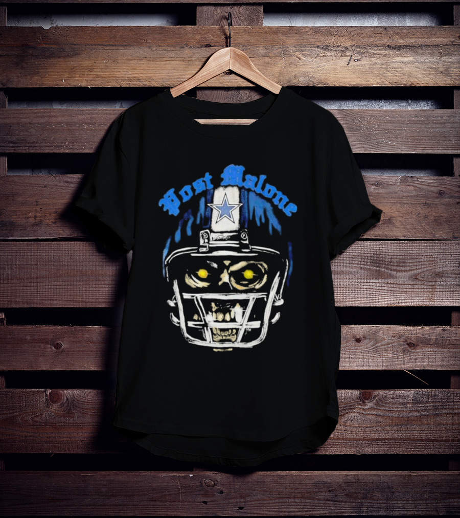 Post Malone Dallas Cowboys Skull Helmet T-Shirt