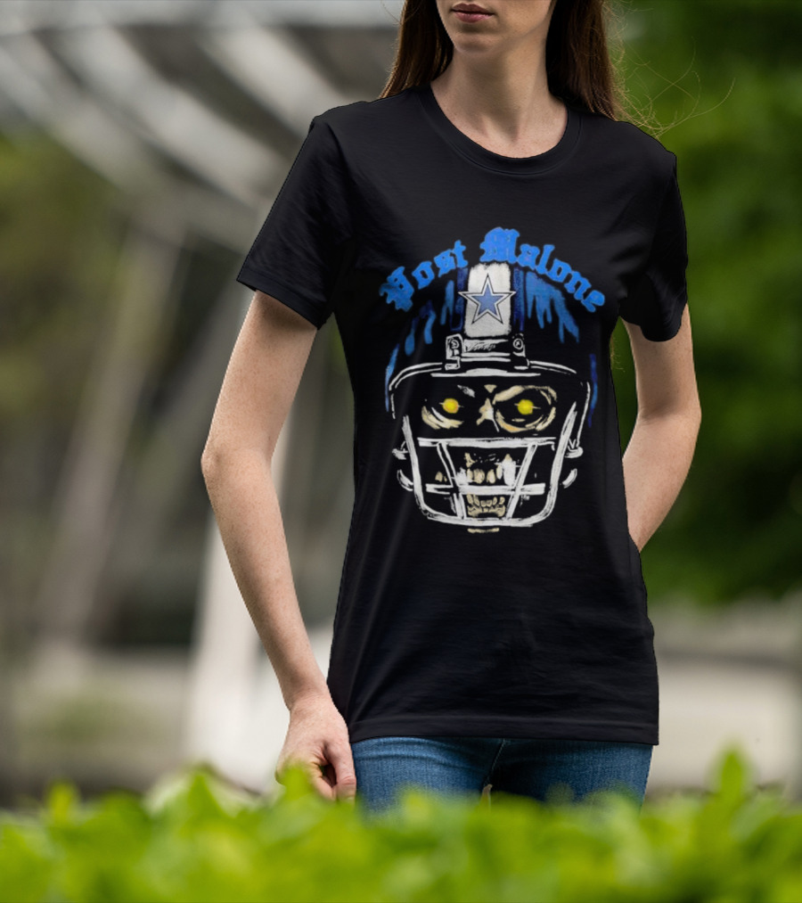Post Malone Dallas Cowboys Skull Helmet T-Shirt