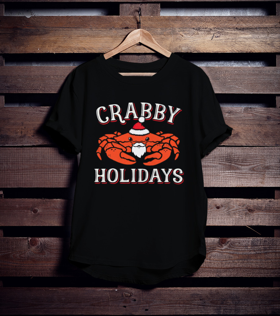 Crabby Holidays Santa Christmas Crab T-Shirt