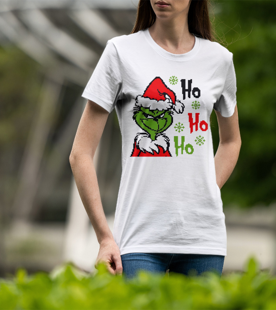 Santa Grinch Ho Ho Ho Merry Christmas T-Shirt