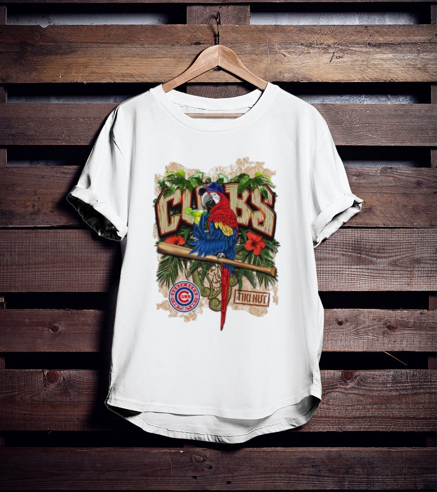 Cubs Parrot Tiki Hut South Bend Cubs Logo Tropical Baseball T-Shirt