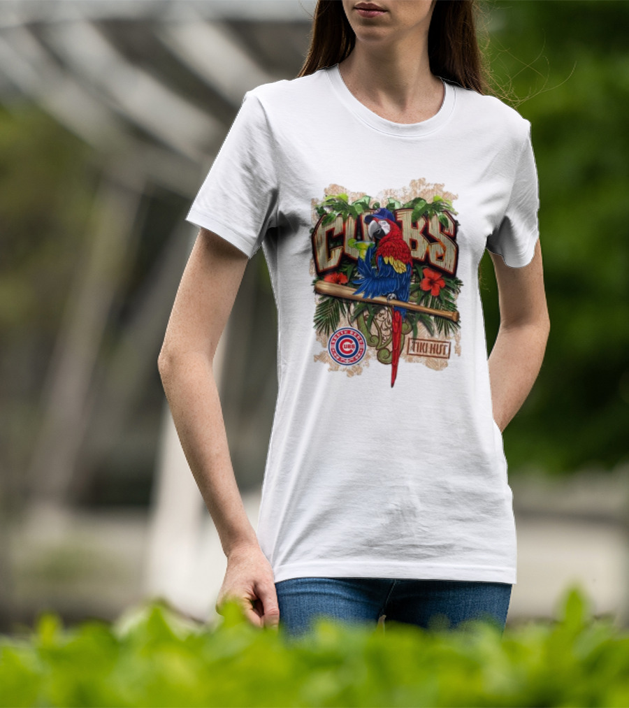 Cubs Parrot Tiki Hut South Bend Cubs Logo Tropical Baseball T-Shirt