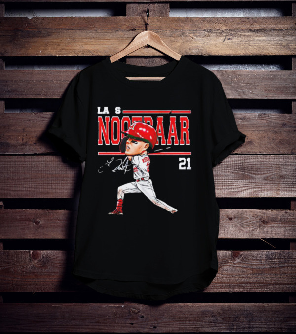 Lars Nootbaar St. Louis Baseball Cartoon Signature 21 T-Shirt