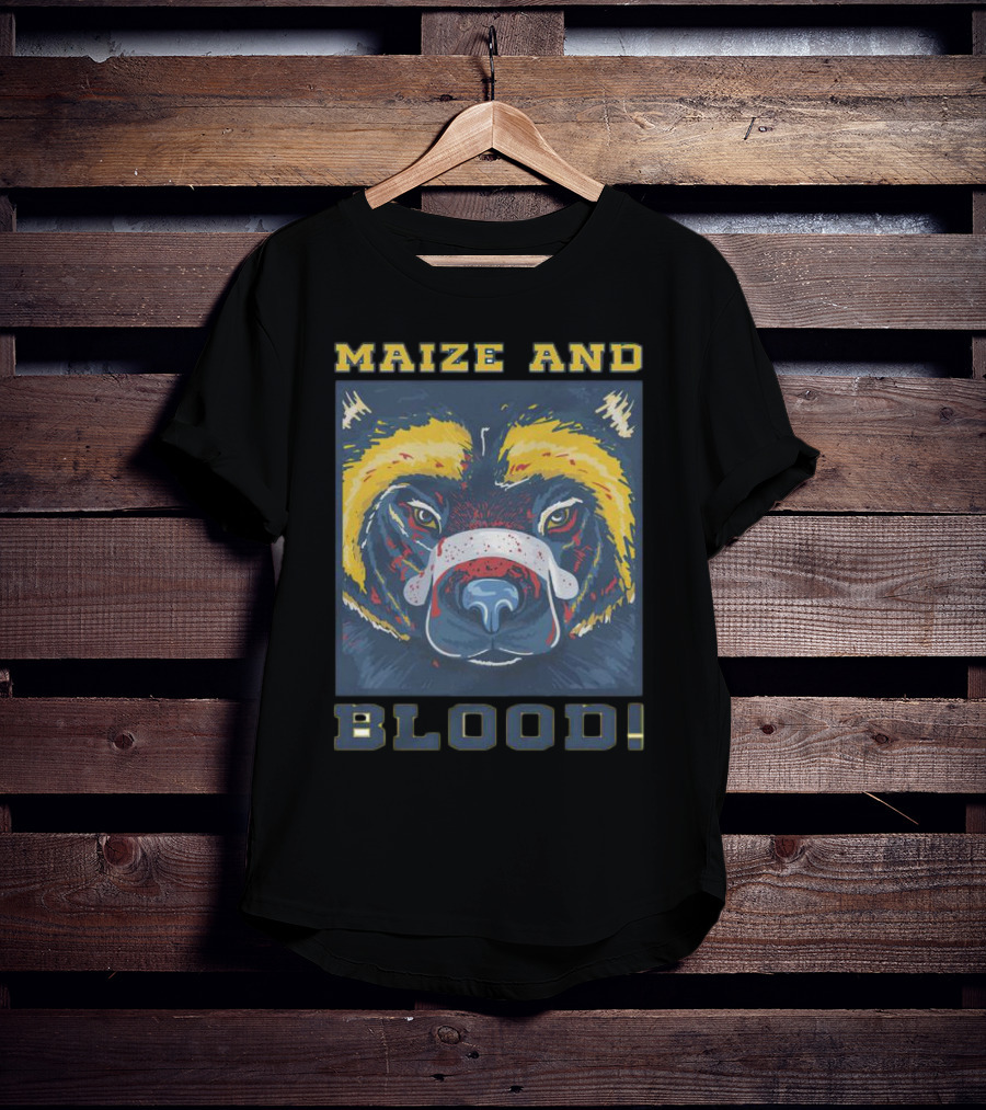 Maize And Blood Michigan Wolverines Bear T-Shirt