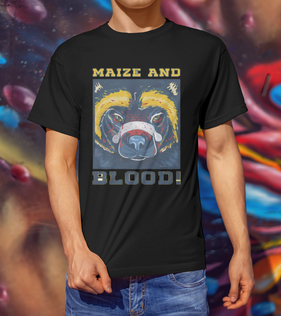 Maize And Blood Michigan Wolverines Bear T-Shirt