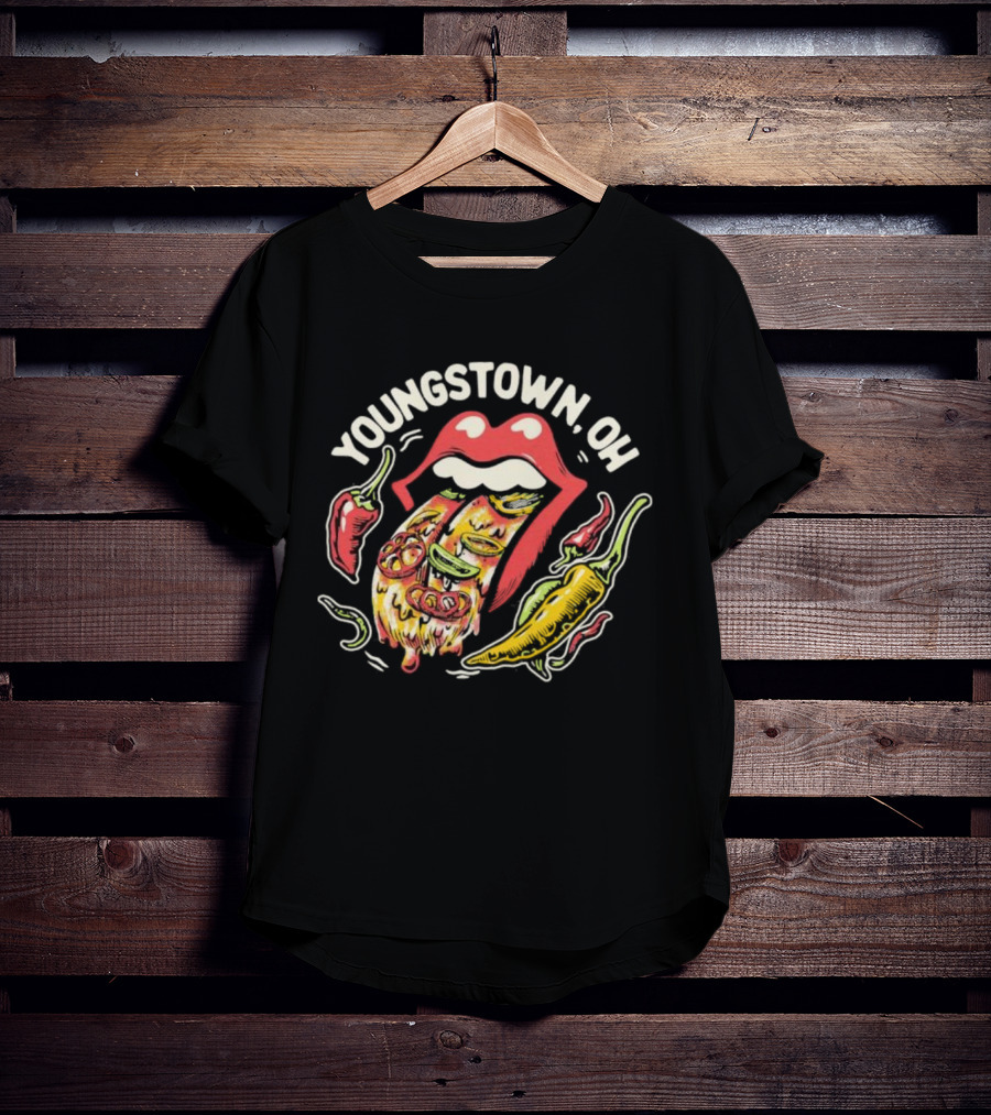 Youngstown OH Spicy Lips With Peppers And Pizza T-Shirt