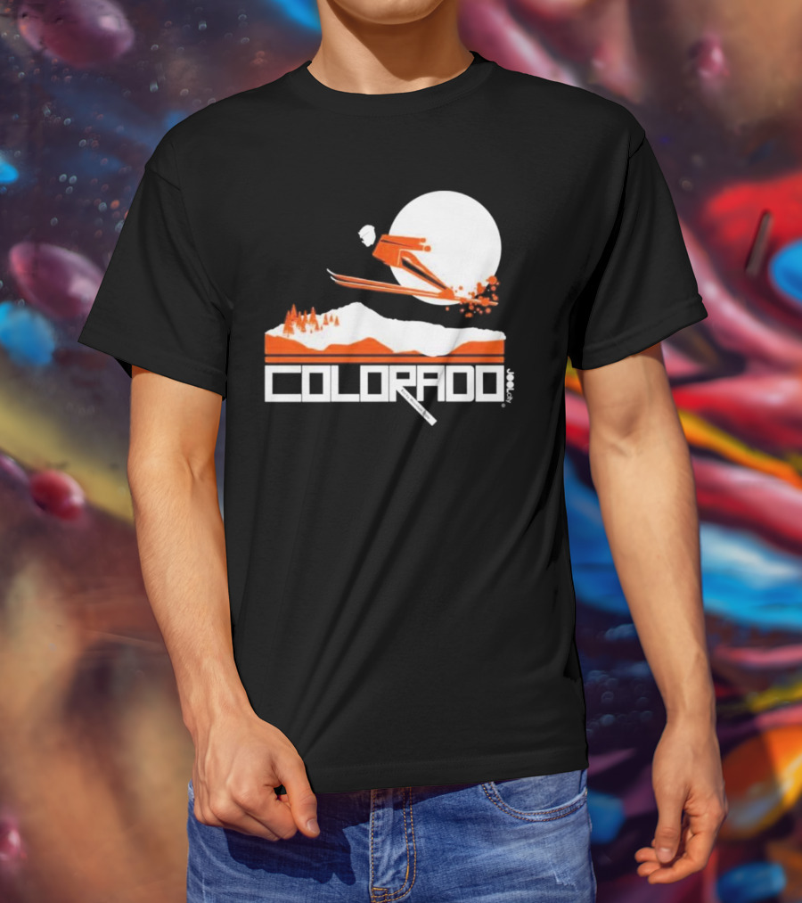 Colorado Skiing Adventure Under Full Moon T-Shirt