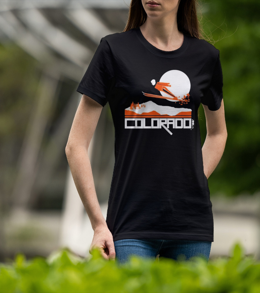 Colorado Skiing Adventure Under Full Moon T-Shirt