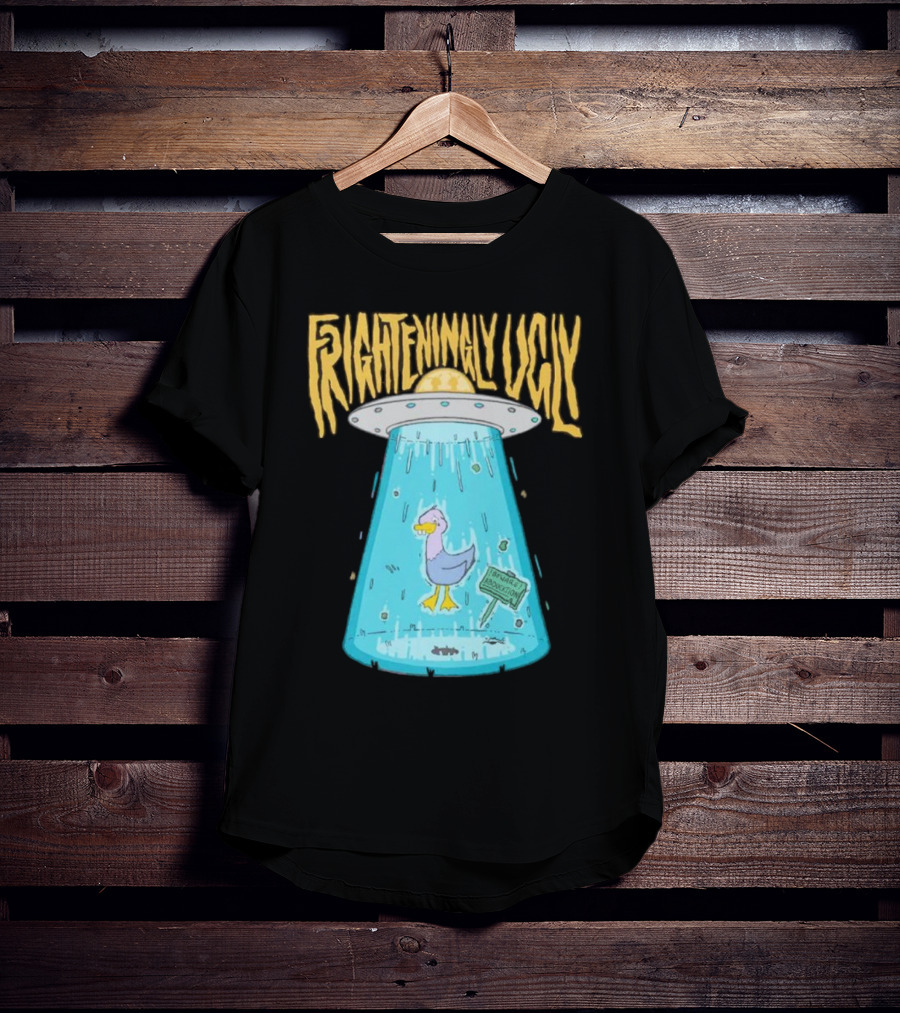 Frighteningly Ugly UFO Duck Abduction T-Shirt