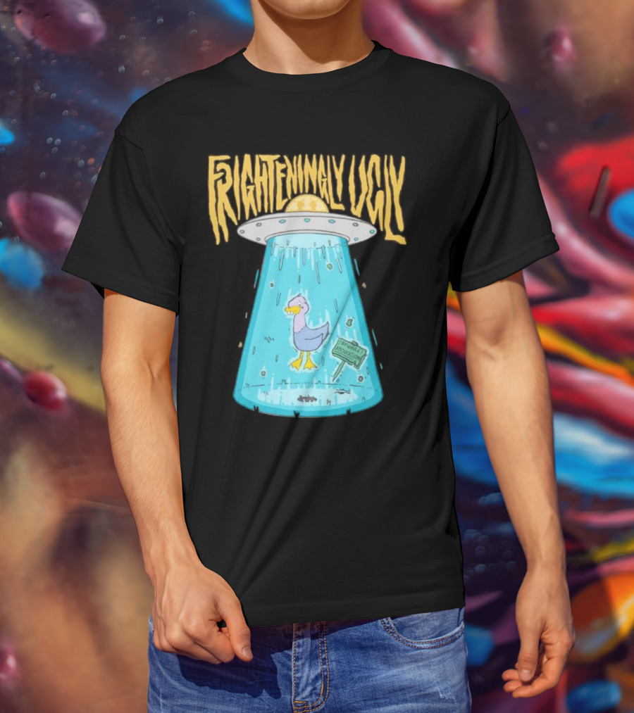 Frighteningly Ugly UFO Duck Abduction T-Shirt