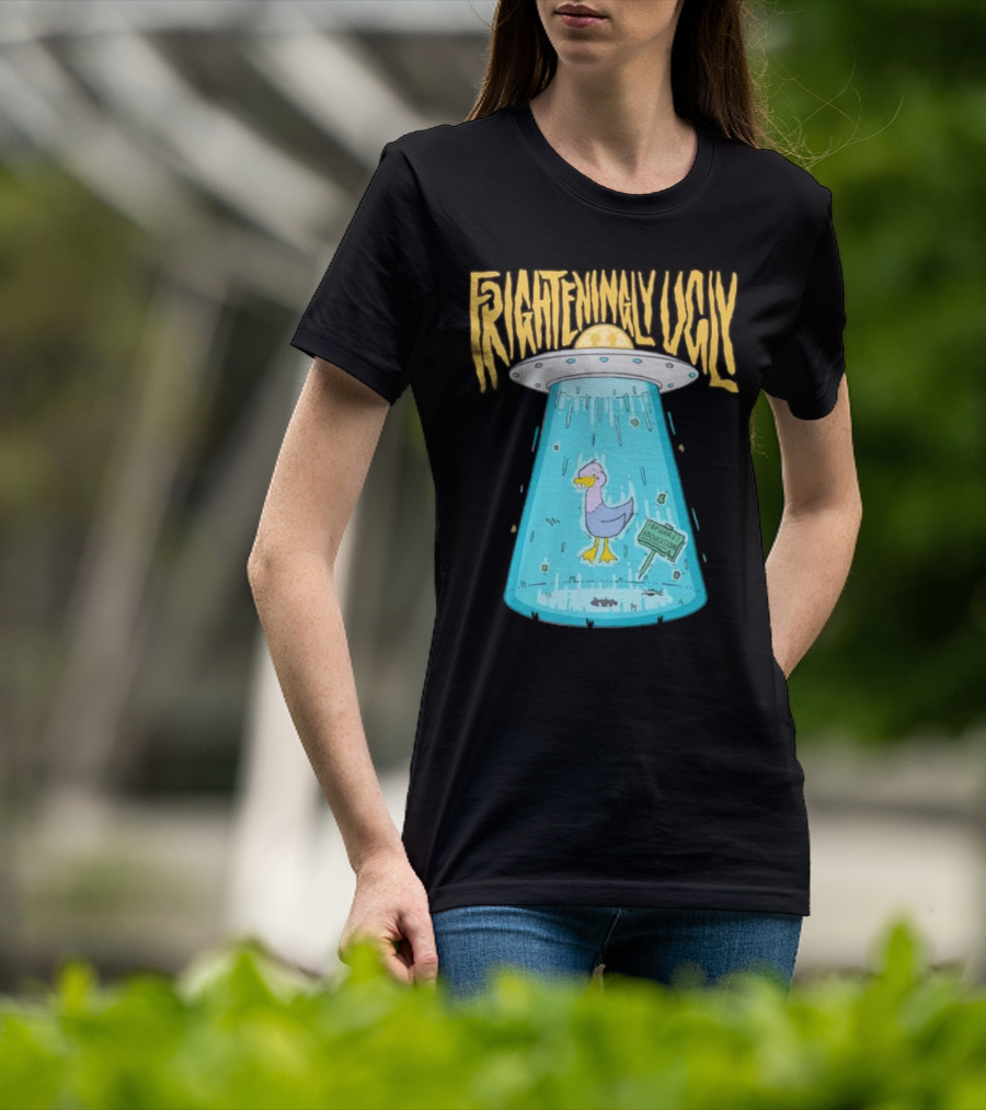 Frighteningly Ugly UFO Duck Abduction T-Shirt
