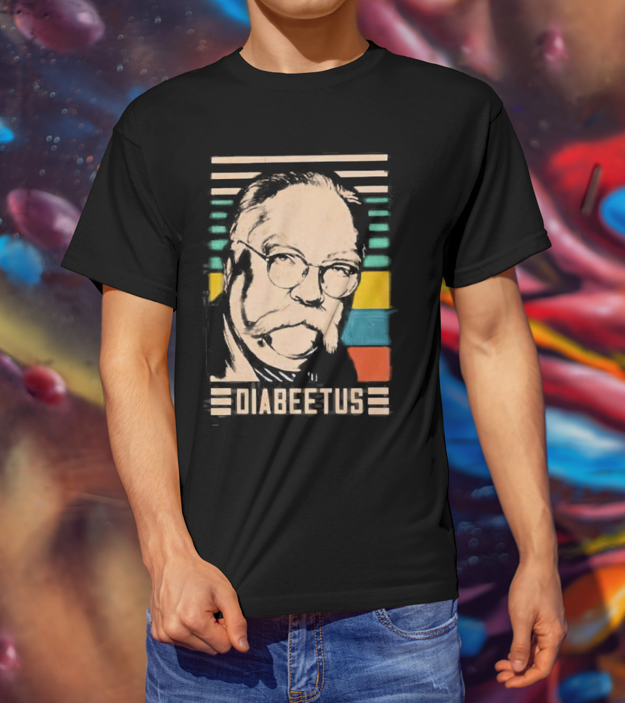 Diabeetus Wilford Brimley Vintage Retro Stripes T-Shirt