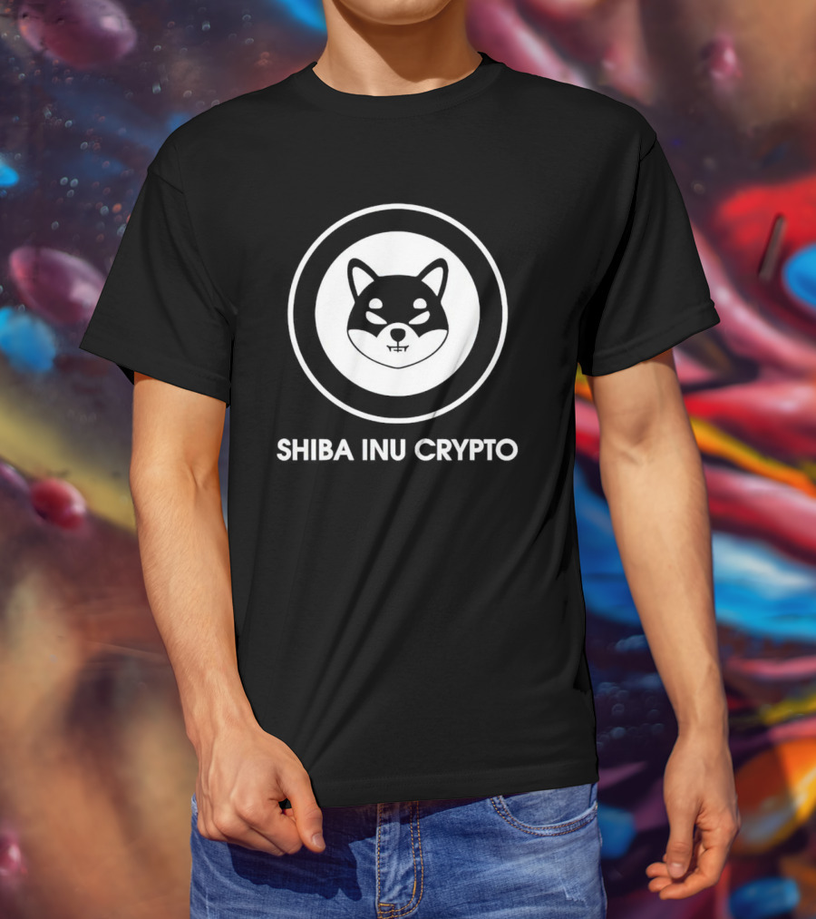 Shiba Inu Crypto Dog Meme Coin Logo Circle Emblem T-Shirt