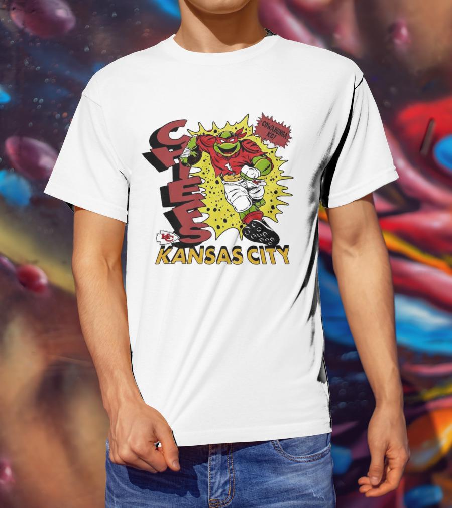 Cowabunga KC Teenage Mutant Ninja Turtles Raphael Kansas City Chiefs T-Shirt