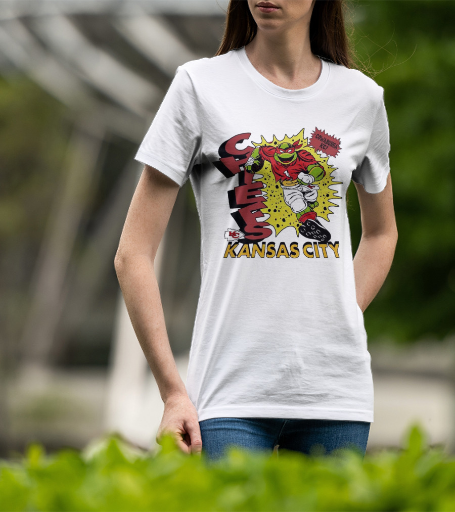Cowabunga KC Teenage Mutant Ninja Turtles Raphael Kansas City Chiefs T-Shirt