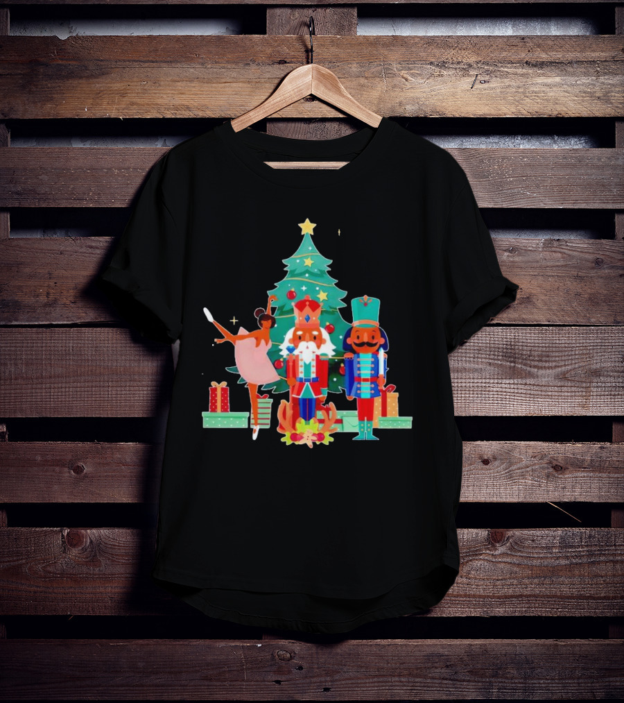 The Nutcracker Characters With Christmas Tree And Gifts T-Shirt